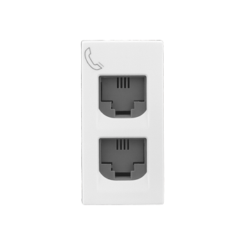 Allzy - Double RJ11 Telephone socket ( with shutter)